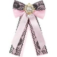 thumbnail image 1 of INSPIRE CHIC Women's Big Bowknot Rhinestone Sweet Ribbon Bow Brooch for Shirts, 1 of 5