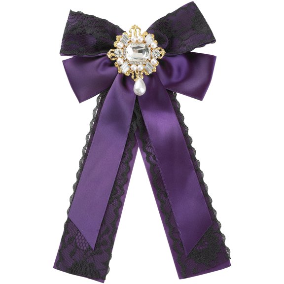 INSPIRE CHIC Women's Big Bowknot Rhinestone Sweet Ribbon Bow Brooch for Shirts