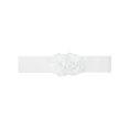 thumbnail image 1 of INSPIRE CHIC Women's Big Double-Flower Stretchy Belt, Elastic Wide Chunky Waistband Belts for Dress Up to 70cm/27.55" White, 1 of 6