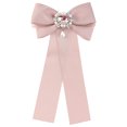 thumbnail image 1 of INSPIRE CHIC Women's Bow Brooch Bowknot Costume Elegant Bow Tie with Beads Pink One Size, 1 of 5