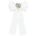 thumbnail image 1 of INSPIRE CHIC Women's Bow Brooch Bowknot Costume Elegant Bow Tie with Beads White One Size, 1 of 4