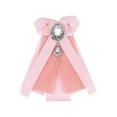 thumbnail image 1 of INSPIRE CHIC Women's Bow Brooch Rhinestoneand Pearl Ribbon Neck Tie Accessories Bow Tie Pink One Size, 1 of 4