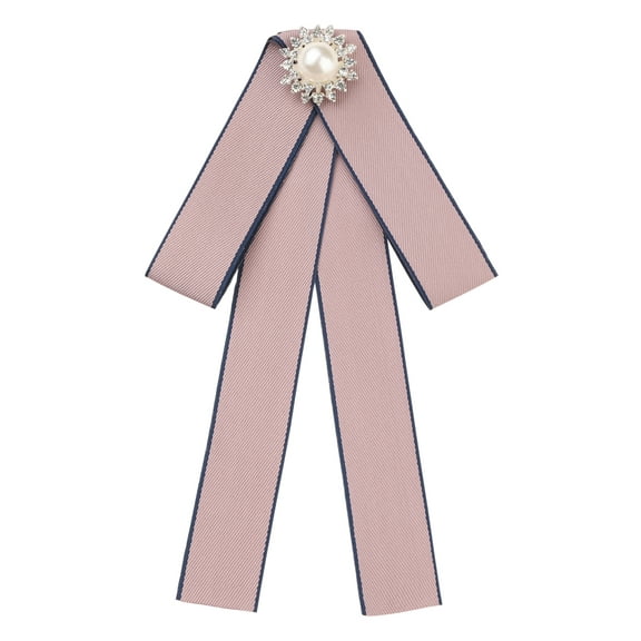 INSPIRE CHIC Women's Bow Brooches Pre-Tied Ribbon Brooch Pin Bow Tie Pink