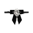thumbnail image 1 of INSPIRE CHIC Women's Bow Tie All-match Brooch Adjustable Diamond-encrusted Neck Tie for Uniform Shirts Black One Size, 1 of 5