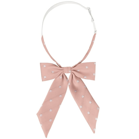 INSPIRE CHIC Women's Polka Dots Ties Elastic Adjustable Neck Pre-Tied Ribbon Bow Tie Uniform Cosplay Pink One Size