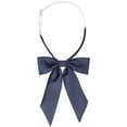 thumbnail image 1 of INSPIRE CHIC Women's Bow Tie Solid Color Western Ribbon Pre-Tied Bowtie Navy Blue, 1 of 6