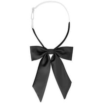 INSPIRE CHIC Women's Bow Tie Solid Color Western Ribbon Pre-Tied Bowtie Black