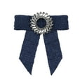 thumbnail image 1 of INSPIRE CHIC Women's Bowknot Bowtie for Unisex Accessories Graduate Bow Brooches Bow Tie Navy Blue, 1 of 4