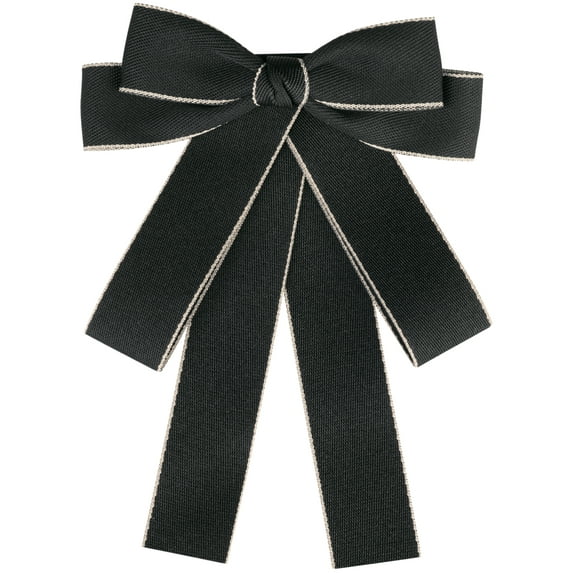 INSPIRE CHIC Women's Bowknot Pre-Tied Bowties Ribbon Bow Brooch Wedding Party Pin Bow Tie Black