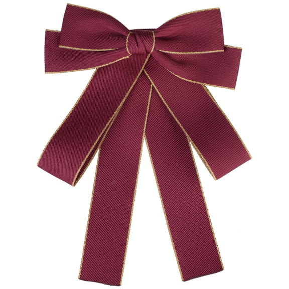 INSPIRE CHIC Women's Bowknot Pre-Tied Bowties Ribbon Bow Brooch Wedding Party Pin Bow Tie Red