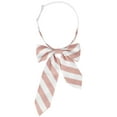 thumbnail image 1 of INSPIRE CHIC Women's Bowties Stylish Asymmetrical Pre-tied Stripe Bow Ties for School Casual Wihte Pink, 1 of 5