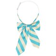 thumbnail image 1 of INSPIRE CHIC Women's Bowties Stylish Asymmetrical Pre-tied Stripe Bow Ties for School Casual Lake Blue Light Yellow, 1 of 5