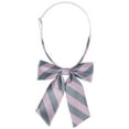 thumbnail image 1 of INSPIRE CHIC Women's Bowties Stylish Adjustable Elastic Band Pre-tied Stripe Bow Ties 1pcs Purple Gray, 1 of 6