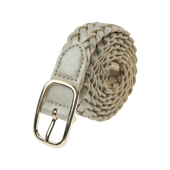 INSPIRE CHIC Women's Braided Belt Square Buckle Versatile for Coat Jeans Decorative Belts