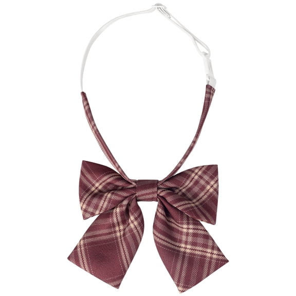 INSPIRE CHIC Women's Pre-tied Bowties Adjustable Colorful Plaid Tartan Checked Bow Ties for Costume Maroon