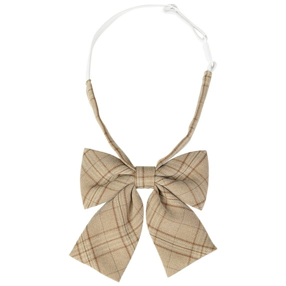 INSPIRE CHIC Women's Pre-tied Bowties Adjustable Colorful Plaid Tartan Checked Bow Ties for Costume Tan