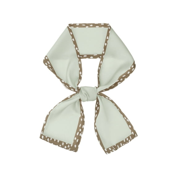 INSPIRE CHIC Women's Contrast Color Dots Scarf, Skinny Long Hair Ribbon Handbag Handle Wrap Scarves Neckerchief 98x9cm/38.6x3.5 inches(LxW) Ash Grey