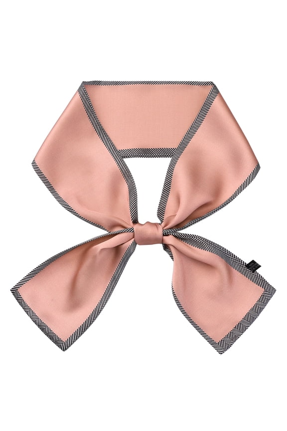 Women's Contrast Color Scarf, Skinny Long Hair Ribbon Handbag Handle Wrap Scarves Neckerchief 98x9cm/38.6x3.5 inches(LxW) Pink
