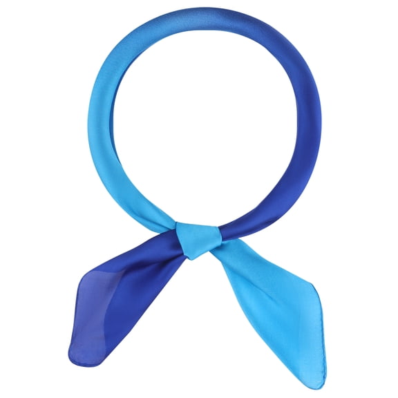 INSPIRE CHIC Women's Contrast Color Square Scarves, Gradient Colorful Satin Silky Hair Wrap Bandana Neckerchief Neck Scarf 70x70cm/27.6x27.6"(LxW) Blue