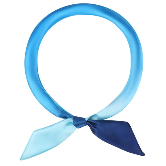 INSPIRE CHIC Women's Contrast Color Square Scarves, Gradient Colorful Satin Silky Hair Wrap Bandana Neckerchief Neck Scarf 90x90cm/35.4x35.4"(LxW) Blue-1