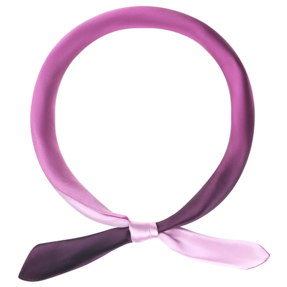 INSPIRE CHIC Women's Contrast Color Square Scarves, Gradient Colorful Satin Silky Hair Wrap Bandana Neckerchief Neck Scarf 90x90cm/35.4x35.4"(LxW) Pink Purple