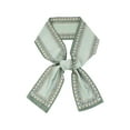 thumbnail image 1 of INSPIRE CHIC Women's Contrast Color Vintage Scarf, Skinny Long Hair Ribbon Handbag Handle Wrap Neck Tie Scarves Neckerchief 147x14cm/57.9x5.5"(LxW) Gray Green, 1 of 6