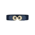 thumbnail image 1 of INSPIRE CHIC Women's Elastic Belt Alloy Double Ring Buckle Fashion Suitable for Skirt Dress 67x6cm/26.4x2.4" Navy Blue, 1 of 6