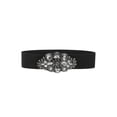 thumbnail image 1 of INSPIRE CHIC Women's Elastic Wide Waist Belt Large Rhinestone Stretch Corset Elegant for Dress Black, 1 of 6
