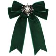 thumbnail image 1 of INSPIRE CHIC Women's Elegant Pre-Tied Velvet Imitation Pearl Rhinestone Bow Brooch, 1 of 5