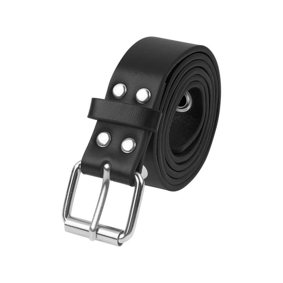 INSPIRE CHIC Women's Fashion Silver Buckle Vintage Hollow Circle Eyelet Belt for Dress Jeans 110x2.8cm/43.3x1.1" Black