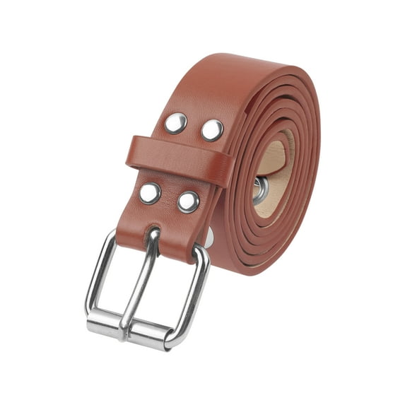 INSPIRE CHIC Women's Fashion Silver Buckle Vintage Hollow Circle Eyelet Belt for Dress Jeans 110x2.8cm/43.3x1.1" Brown