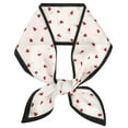 thumbnail image 1 of INSPIRE CHIC Women's Heart Print Skinny Long Scarves, Silky Ribbon Hair Band Handbag Wrap Neckerchief 87x9cm/34.3x3.5"(LxW) Black White, 1 of 1
