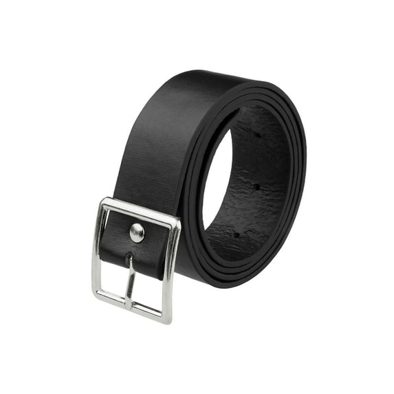 INSPIRE CHIC Women's Leather Belts Black Waist Belt with Pin Buckle for Dress Jeans Two Sizes Square Silver Buckle