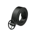 thumbnail image 1 of INSPIRE CHIC Women's PU Leather Belts for Dresses, Fashion Black Waistband Girl Belt Round Buckle Black, 1 of 5