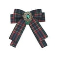 thumbnail image 1 of INSPIRE CHIC Women's Plaid Bow Brooch Tie Rhinestoneand Pearl Neck Tie Pin Checked Bow Tie Red, 1 of 4