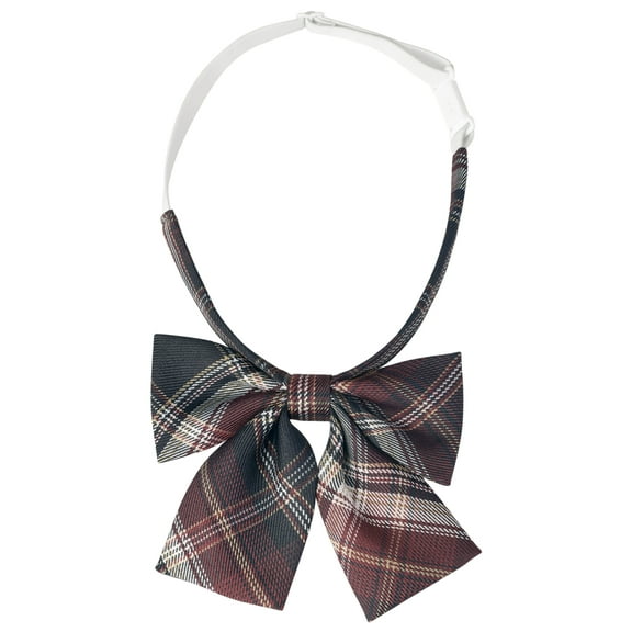 INSPIRE CHIC Women's Plaid Bow Ties Elastic Band Pretied Bowties for Casual Red Black One Size