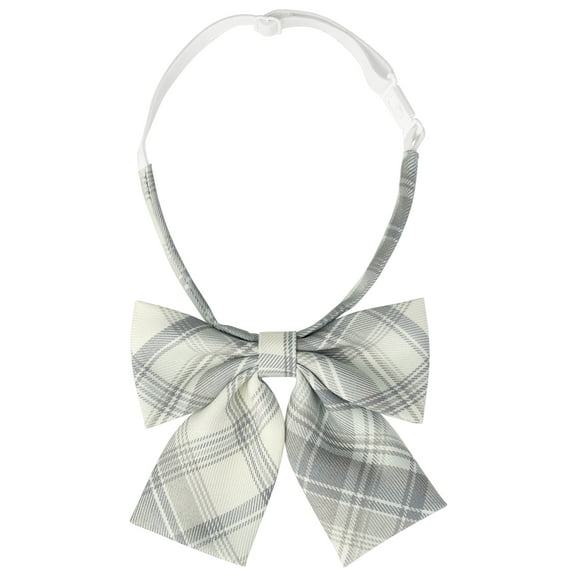 INSPIRE CHIC Women's Plaid Bow Ties Elastic Band Pretied Bowties for Casual Beige Gray One Size