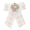 thumbnail image 1 of INSPIRE CHIC Women's Pre-Tied Neck Tie Ribbon Plaid Bowknot Brooch Pin with Rhinestone for Party, 1 of 5