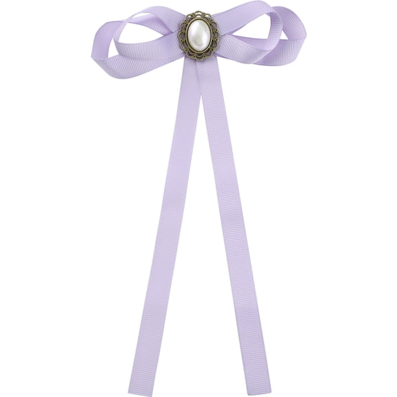 INSPIRE CHIC Women's Pre-tied Ribbon Bowknot Bow Brooch Pin with Faux Pearl