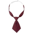 thumbnail image 1 of INSPIRE CHIC Women's Pre-tied Short Ties Solid Color Small Tie for Uniform School Burgundy One Size, 1 of 5