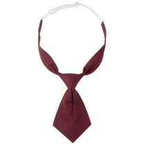 INSPIRE CHIC Women's Pre-tied Short Ties Solid Color Small Tie for Uniform School Burgundy One Size