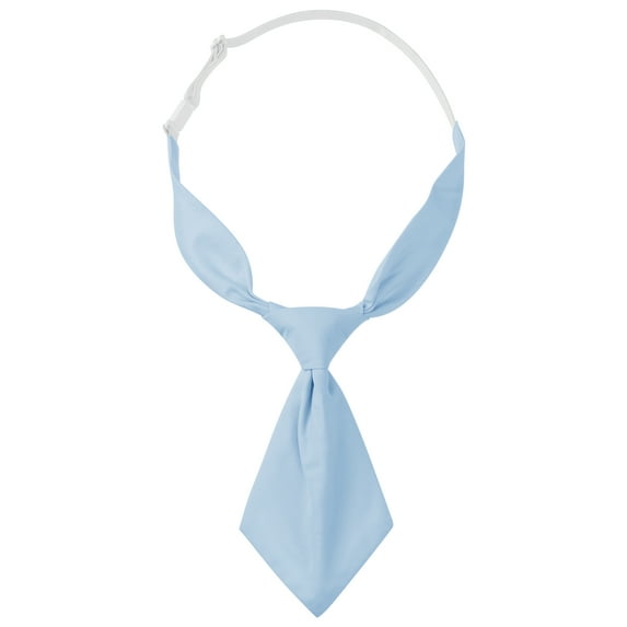 INSPIRE CHIC Women's Pre-tied Short Ties Solid Color Small Tie for Uniform School Light Blue One Size