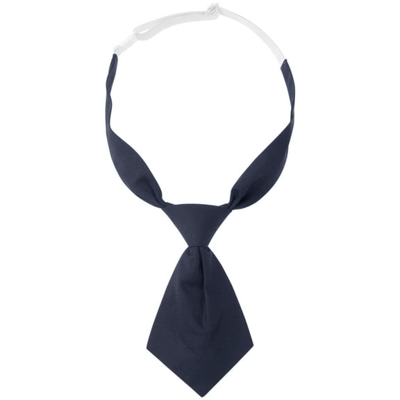 INSPIRE CHIC Women's Pre-tied Short Ties Solid Color Small Tie for Uniform School Navy Blue One Size