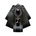thumbnail image 1 of INSPIRE CHIC Women's Rhinestone Brooch Pre-tied Ribbon Elegant Ties Black, 1 of 5