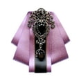 thumbnail image 1 of INSPIRE CHIC Women's Rhinestone Brooch Pre-tied Ribbon Elegant Ties Purple, 1 of 5