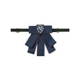 thumbnail image 1 of INSPIRE CHIC Women's Rhinestone Ribbon Bow Ties Solid Color Brooch Pre-Tied Bowknot for Casual Retro, 1 of 5