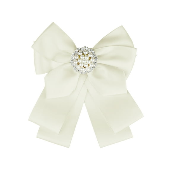 INSPIRE CHIC Women's Ribbon Brooch Bowknot Necktie School Uniform Pin Collar Bow Tie with Beads