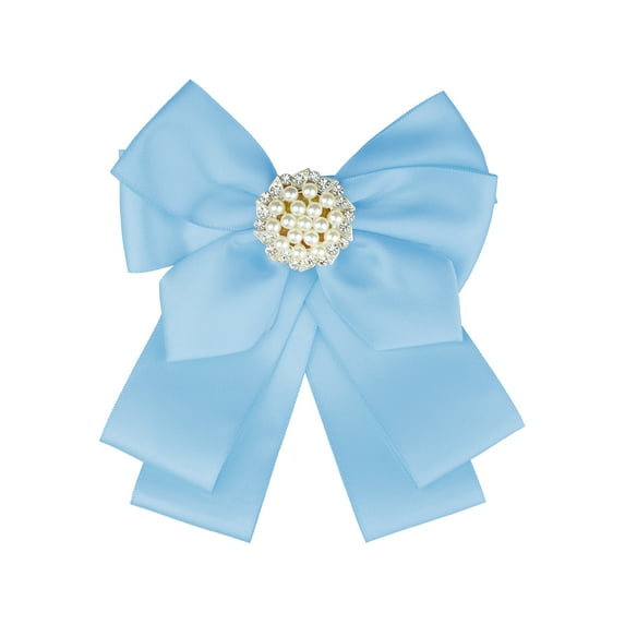 INSPIRE CHIC Women's Ribbon Brooch Bowknot Necktie School Uniform Pin Collar Bow Tie with Beads