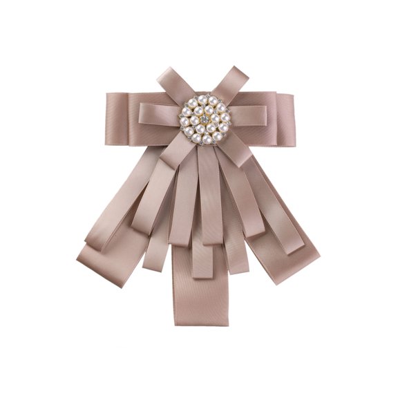 INSPIRE CHIC Women's Ribbon Brooch Bowknot Necktie Wedding Party Bow Brooches Pink