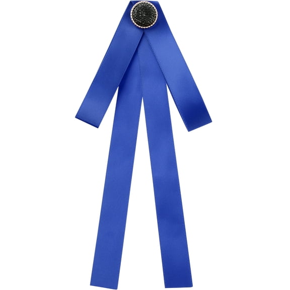 INSPIRE CHIC Women's Ribbon Brooch Bowknot Pre-Tied Necktie Pin Collar Bow Ties with Black Rhinestone